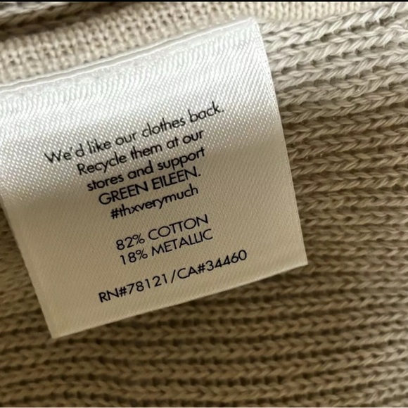 NEW EILEEN FISHER Jacket Women’s Size XS Notch Collar Jacket Cardigan Bone - Picture 7 of 7